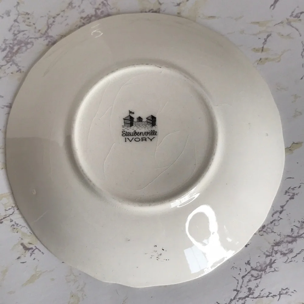 STEUBENVILLE IVORY VINTAGE SAUCER DESSERT SIZE